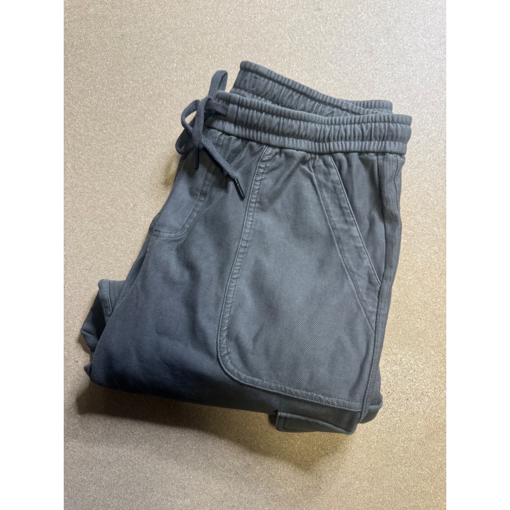 Athleta Farallon Cargo Crop Pants‎ Charcoal Gray Organic Cotton Stretch Size 10